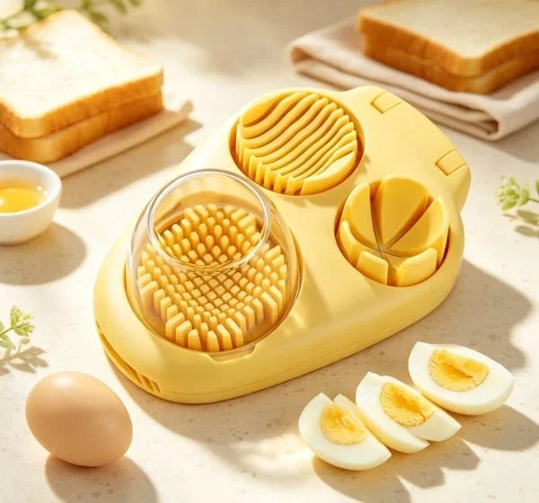 🥚3-in-1 Egg Cutter Tool —Perfect Eggs in Seconds — Slice, Wedge & Chop With One Simple Tool