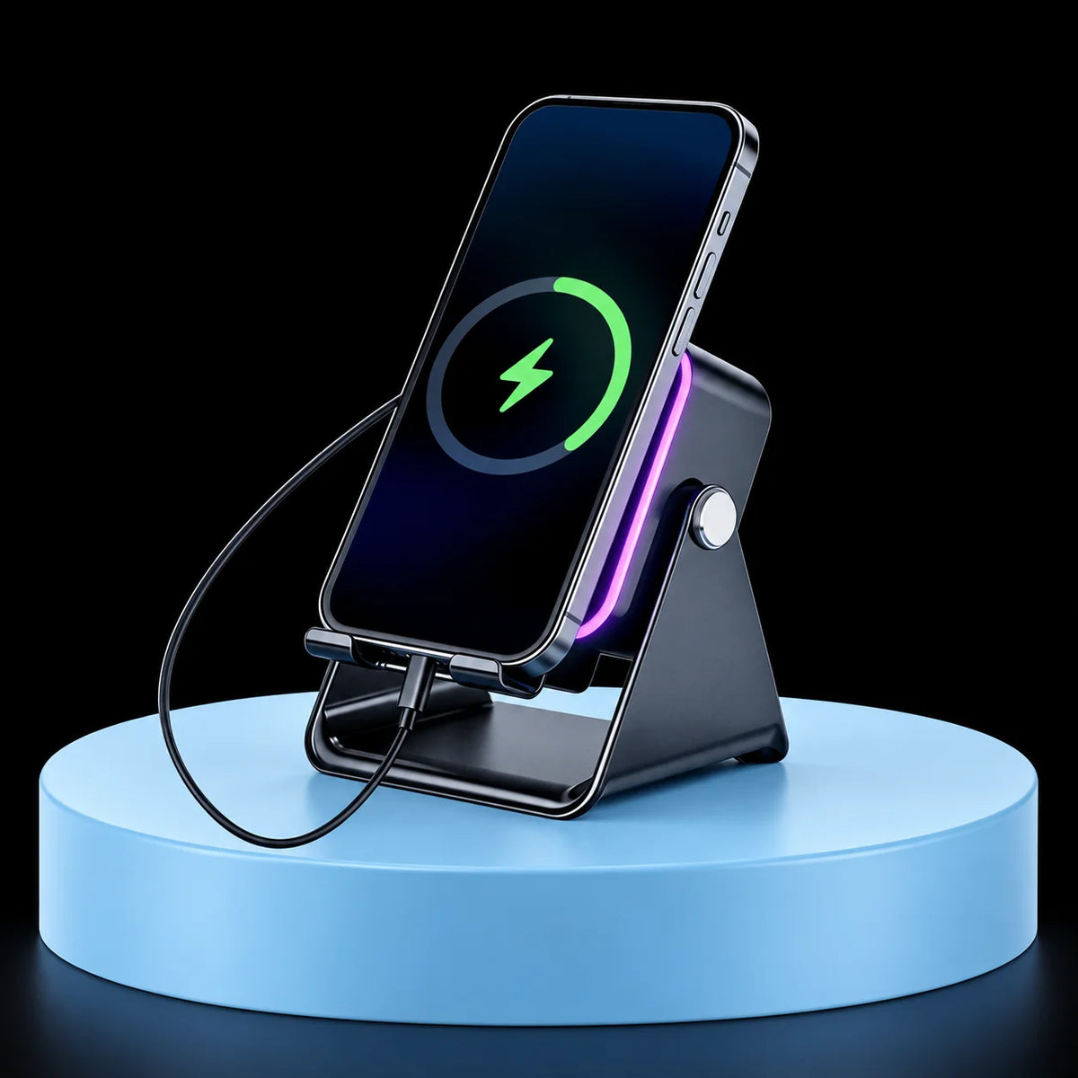 🔊 Elorysa™ 5-in-1 Instant Sync Speaker Stand – Hands-Free Sound, RGB Light & Easy Viewing