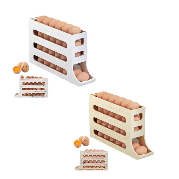 ✨🏆Hot Sale Egg Holder for Fridge, Eggs Dispenser Auto Rolling
