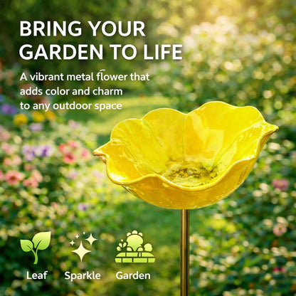 🎁 Elorysa A Meaningful Garden Gift 50% Off--🎁Handmade Metal Flower Garden Stake🐦