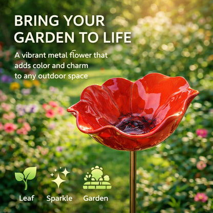 🎁 Elorysa A Meaningful Garden Gift 50% Off--🎁Handmade Metal Flower Garden Stake🐦