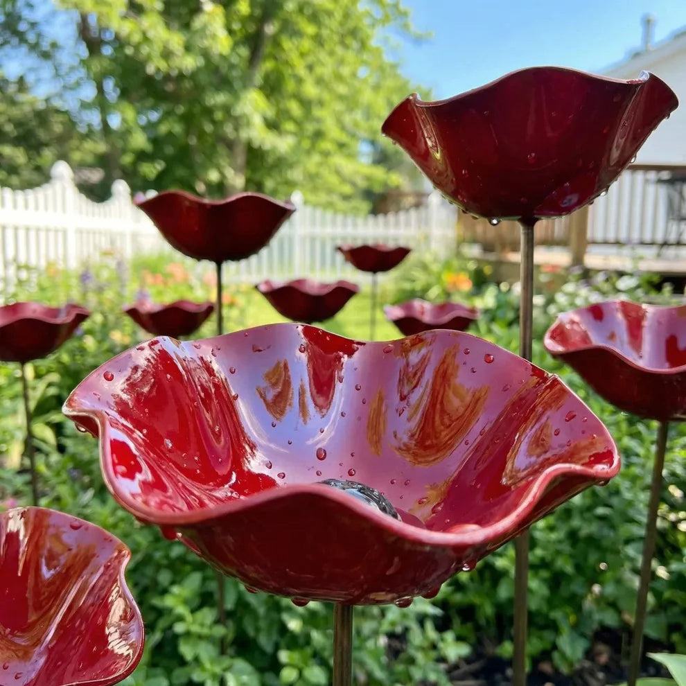 🎁 Elorysa A Meaningful Garden Gift 50% Off--🎁Handmade Metal Flower Garden Stake🐦