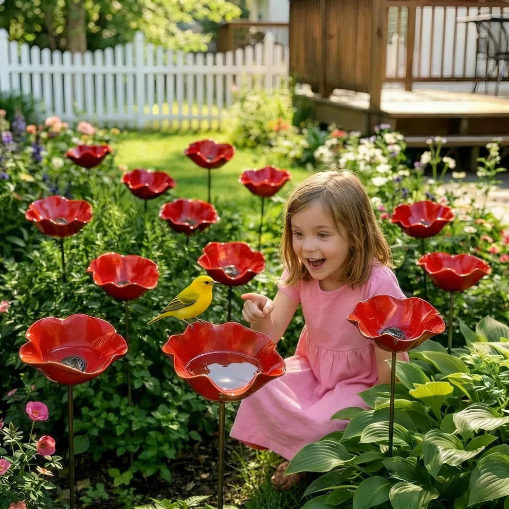 🎁 Elorysa A Meaningful Garden Gift 50% Off--🎁Handmade Metal Flower Garden Stake🐦