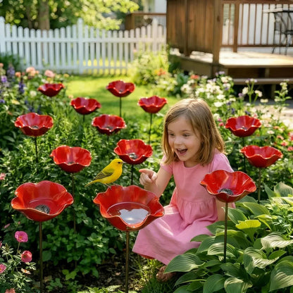 🎁 Elorysa A Meaningful Garden Gift 50% Off--🎁Handmade Metal Flower Garden Stake🐦