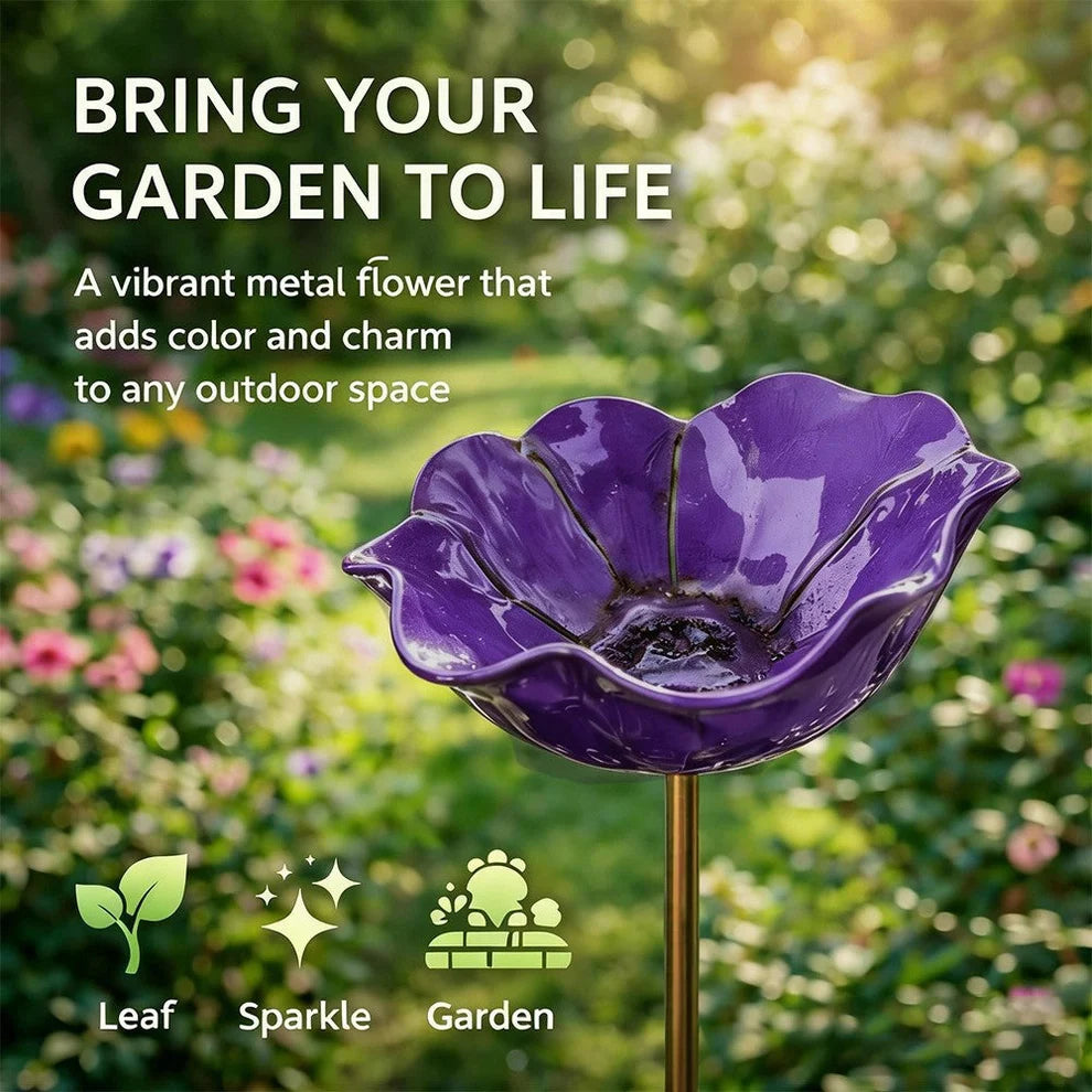 🎁 Elorysa A Meaningful Garden Gift 50% Off--🎁Handmade Metal Flower Garden Stake🐦