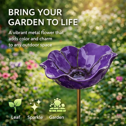 🎁 Elorysa A Meaningful Garden Gift 50% Off--🎁Handmade Metal Flower Garden Stake🐦