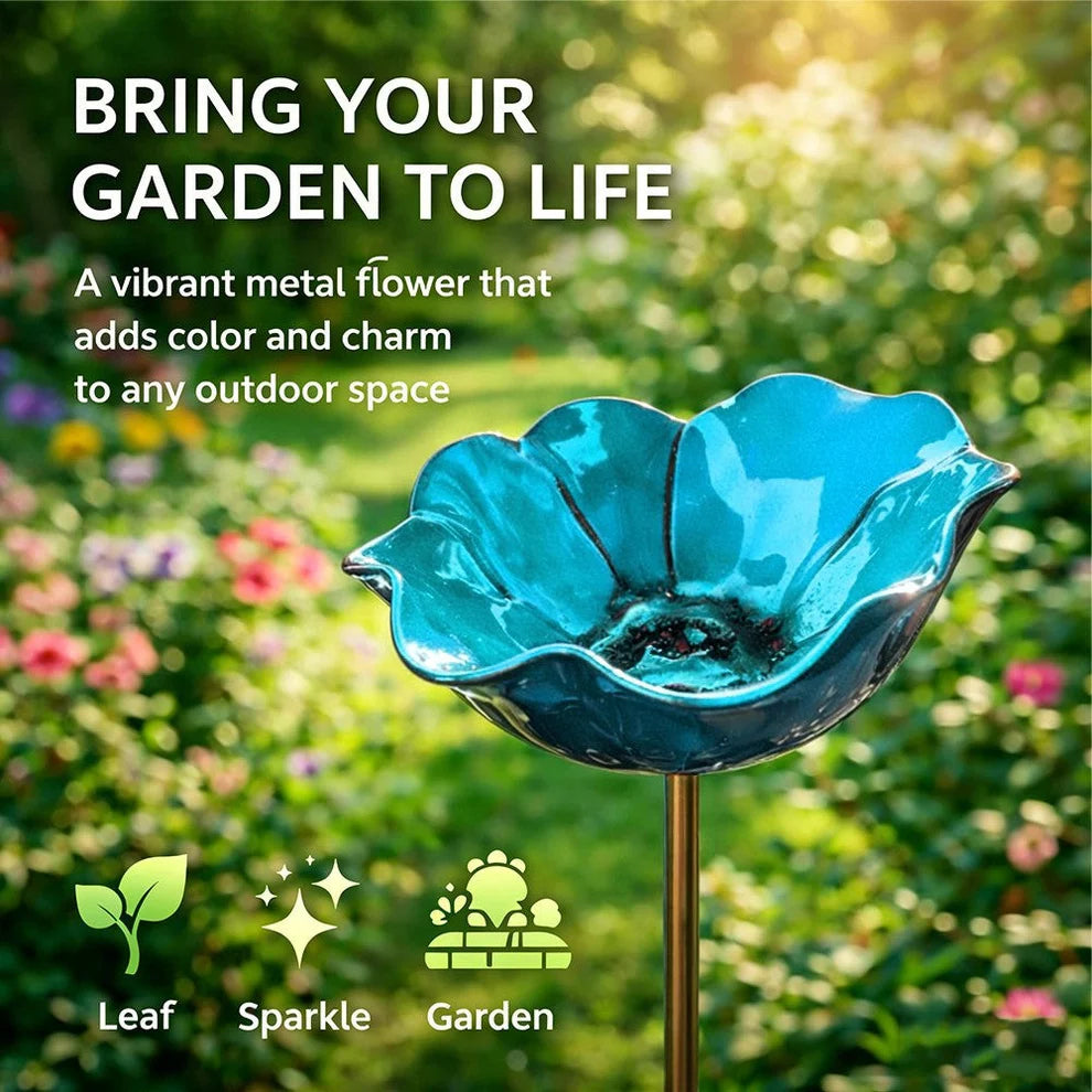 🎁 Elorysa A Meaningful Garden Gift 50% Off--🎁Handmade Metal Flower Garden Stake🐦