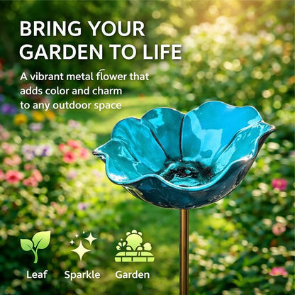 🎁 Elorysa A Meaningful Garden Gift 50% Off--🎁Handmade Metal Flower Garden Stake🐦