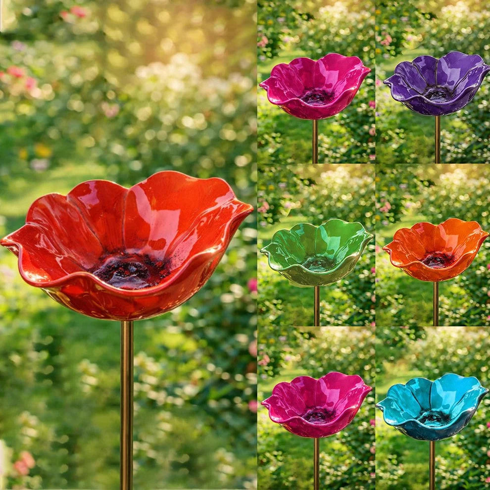 🎁 Elorysa A Meaningful Garden Gift 50% Off--🎁Handmade Metal Flower Garden Stake🐦