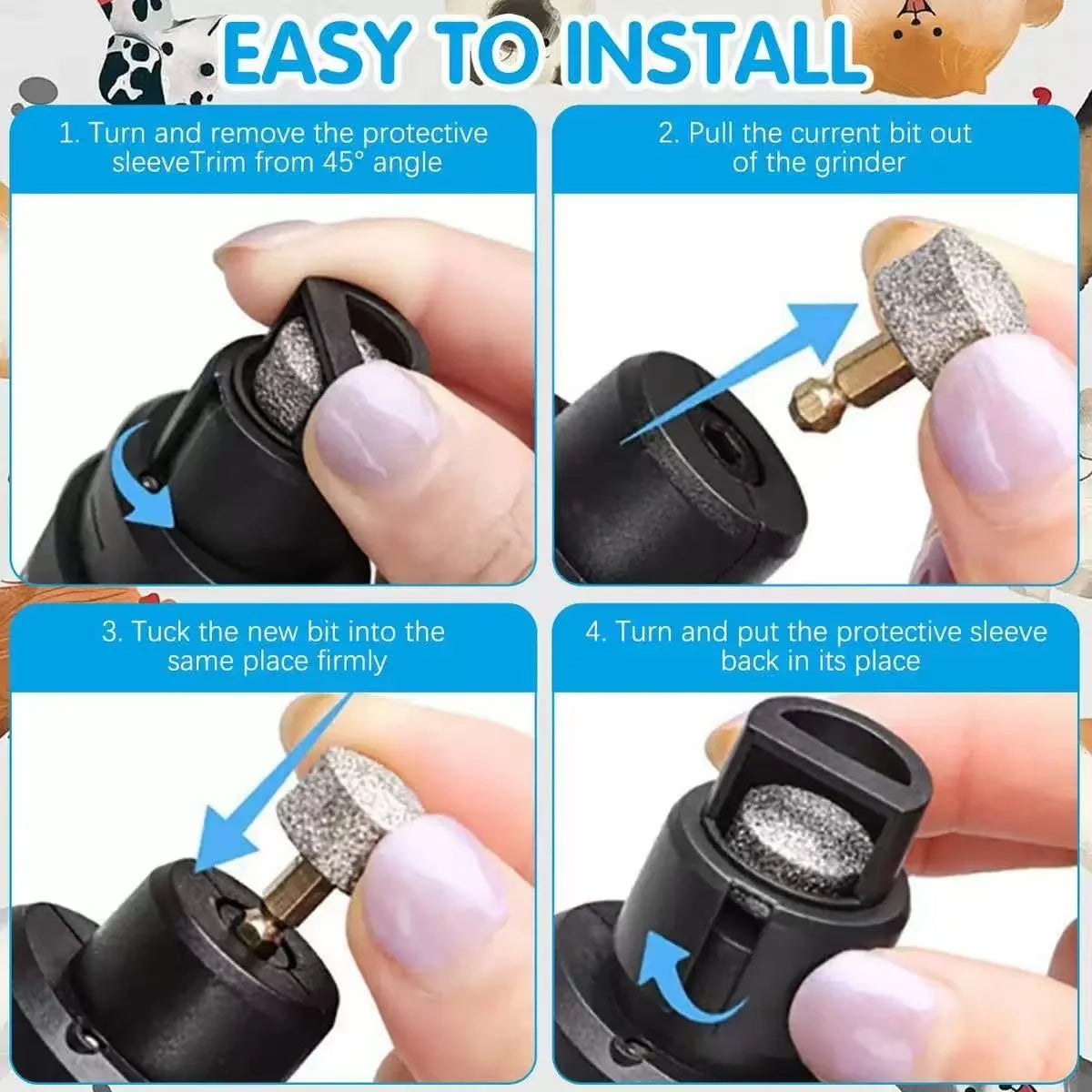 Elorysa Pet Nail Grinder | Whisper Quiet Dog Nail Grinder