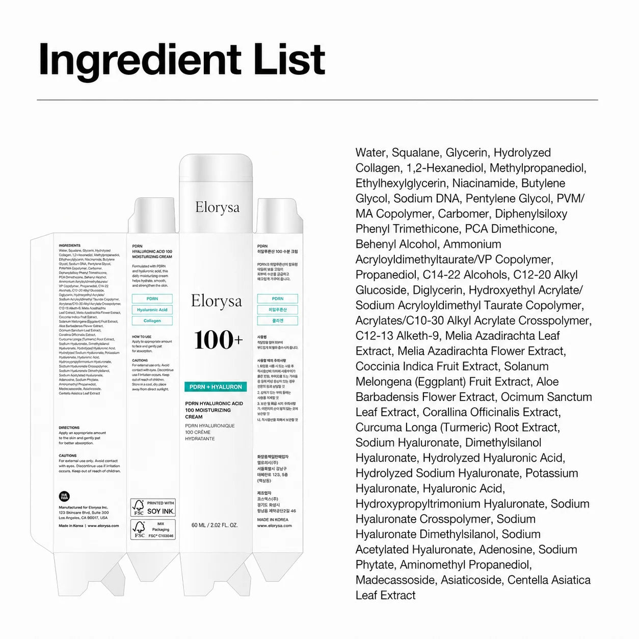 Elorysa Korean PDRN Anti-Aging Cream | Deep Collagen Boosting & Fine Line Reversal