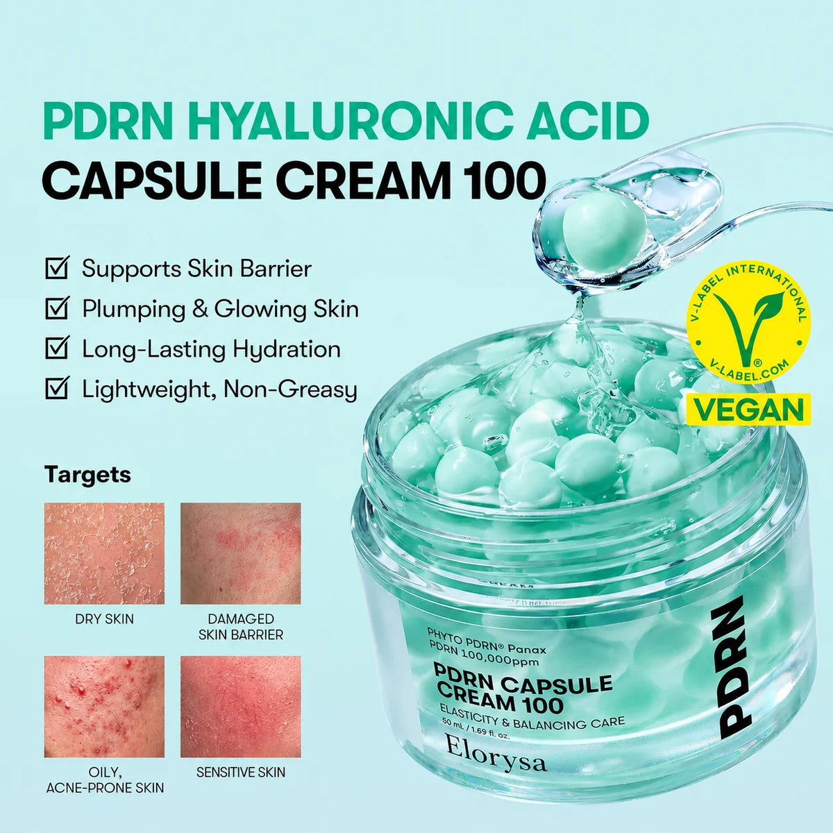 PDRN Hyaluronic Acid Capsule Cream 100 with vegan PDRN benefits