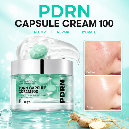 Elorysa PDRN Capsule Cream 100 – Luxury Daily Moisturizer With 100,000ppm PDRN, Hyaluronic Acid & 9 Peptides For Plump