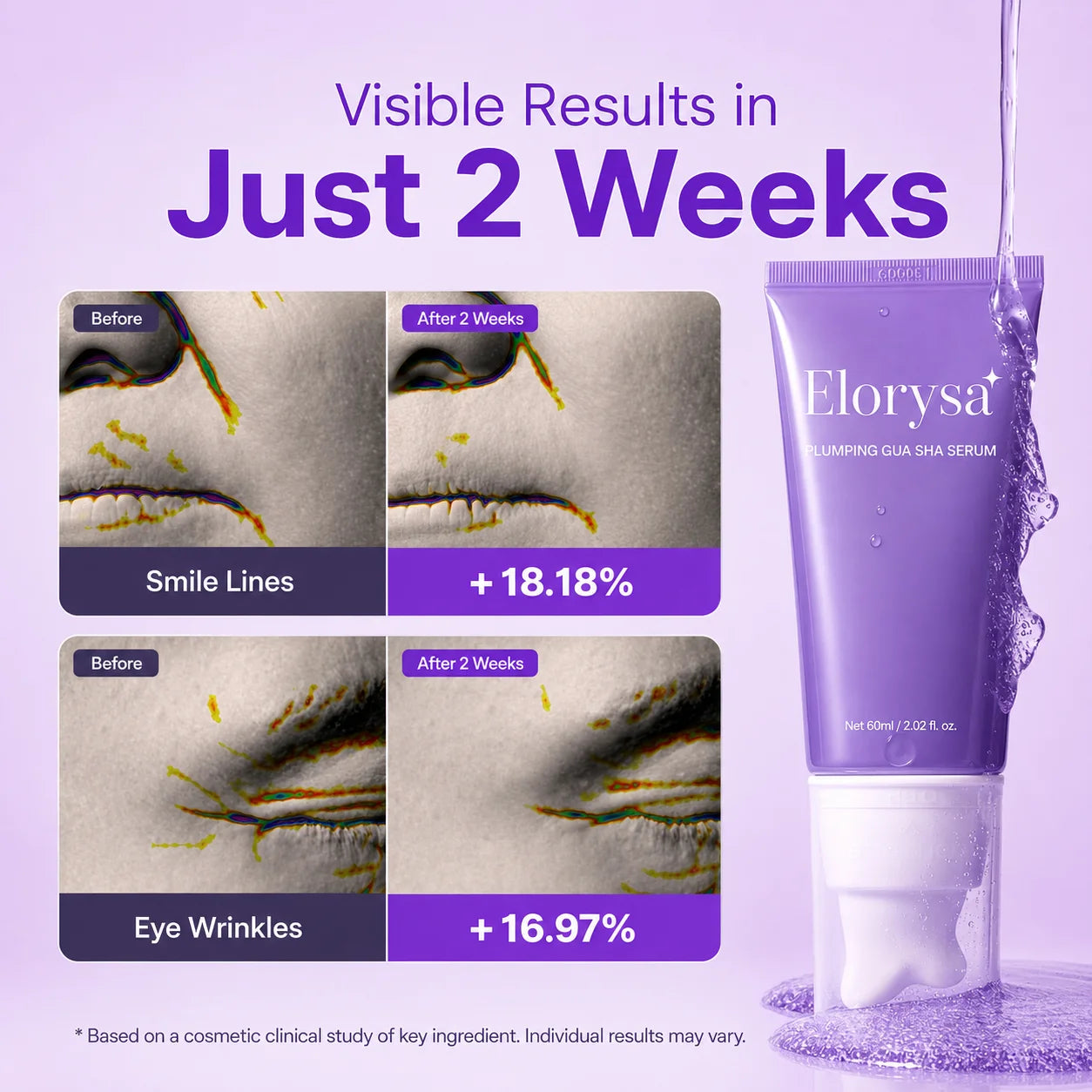 Elorysa Peptide Plumping Serum + Built-In Gua Sha — Visibly Smooth, Firm & Revive Tired-Looking Skin