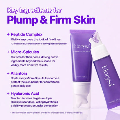 Elorysa Peptide Plumping Serum + Built-In Gua Sha — Visibly Smooth, Firm & Revive Tired-Looking Skin