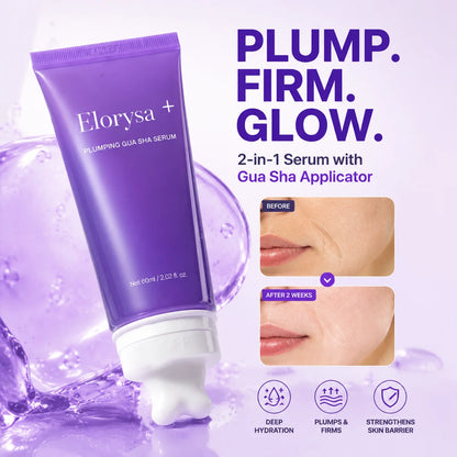 Elorysa Peptide Plumping Serum + Built-In Gua Sha — Visibly Smooth, Firm & Revive Tired-Looking Skin