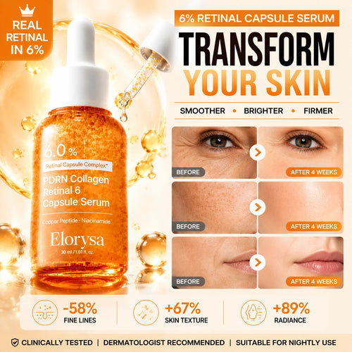 Elorysa PDRN Collagen Retinal 6 Capsule Serum, Turn Back Time for Firmer, Younger-Looking Skin