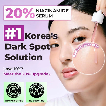 Elorysa 20% Niacinamide Dark Spot Correcting Serum for Face,Fade Dark Spots. Reveal Your Glow