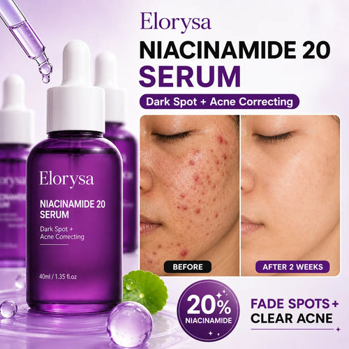 Elorysa 20% Niacinamide Dark Spot Correcting Serum for Face,Fade Dark Spots. Reveal Your Glow