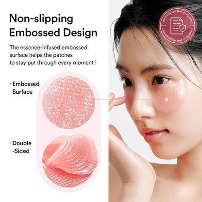 Elorysa PDRN Retinal Eye Patches for Rejuvenating & Puffy Eyes with Glow Jelly, Niacinamide, 60 Count, Korean Skin Care