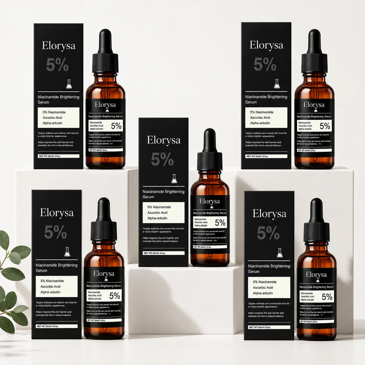 Elorysa Vitamin C + 5% Niacinamide Brightening Serum — Fade the Look of Dark Spots & Reveal Even, Glowing Skin