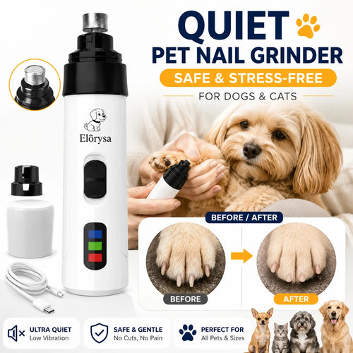 Elorysa Pet Nail Grinder | Whisper Quiet Dog Nail Grinder