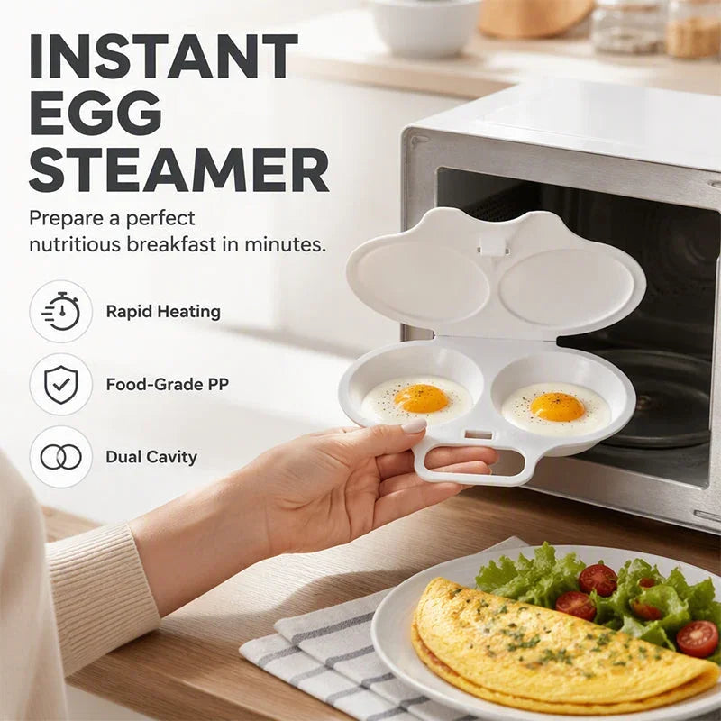 🔥🔥🔥Limited-time 😮‍💨 Buy 2 Get 1 Free ！！！🍳 Quick Egg Cracker Tool – Open Hundreds Of Eggs Faster & Cleaner——Microwave Egg Poacher 🔥