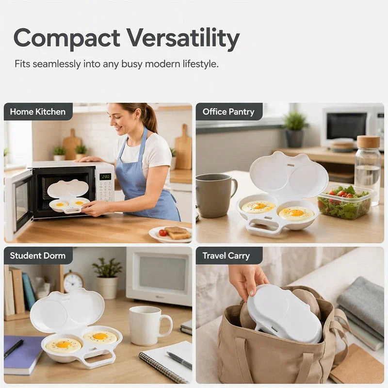 🔥🔥🔥Limited-time 😮‍💨 Buy 2 Get 1 Free ！！！🍳 Quick Egg Cracker Tool – Open Hundreds Of Eggs Faster & Cleaner——Microwave Egg Poacher 🔥