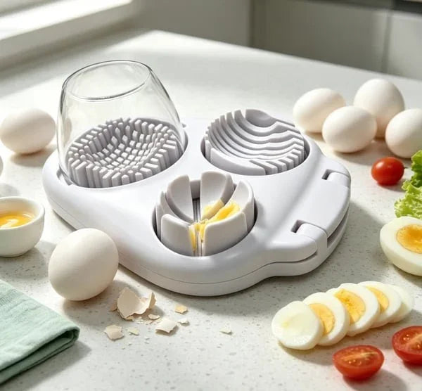 🥚3-in-1 Egg Cutter Tool —Perfect Eggs in Seconds — Slice, Wedge & Chop With One Simple Tool
