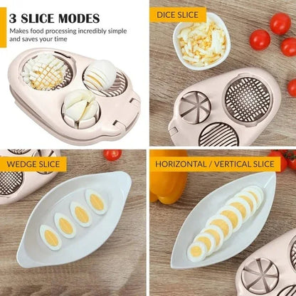 🥚3-in-1 Egg Cutter Tool —Perfect Eggs in Seconds — Slice, Wedge & Chop With One Simple Tool