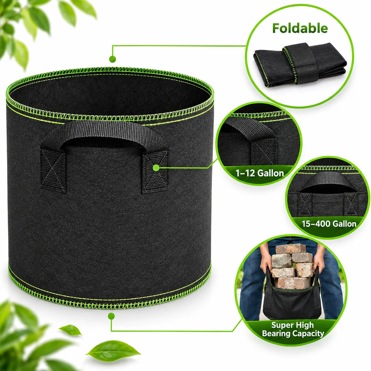 🌱 Elorysa 5-Gallon Grow Bags — Healthier Roots, Better Drainage & Easier Growing