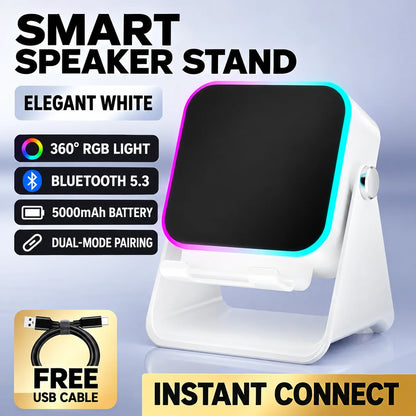 🔊 Elorysa™ 5-in-1 Instant Sync Speaker Stand – Hands-Free Sound, RGB Light & Easy Viewing