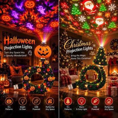 🎃🎄 Elorysa™ HD Holiday Projector Light – Halloween & Christmas Magic in Seconds