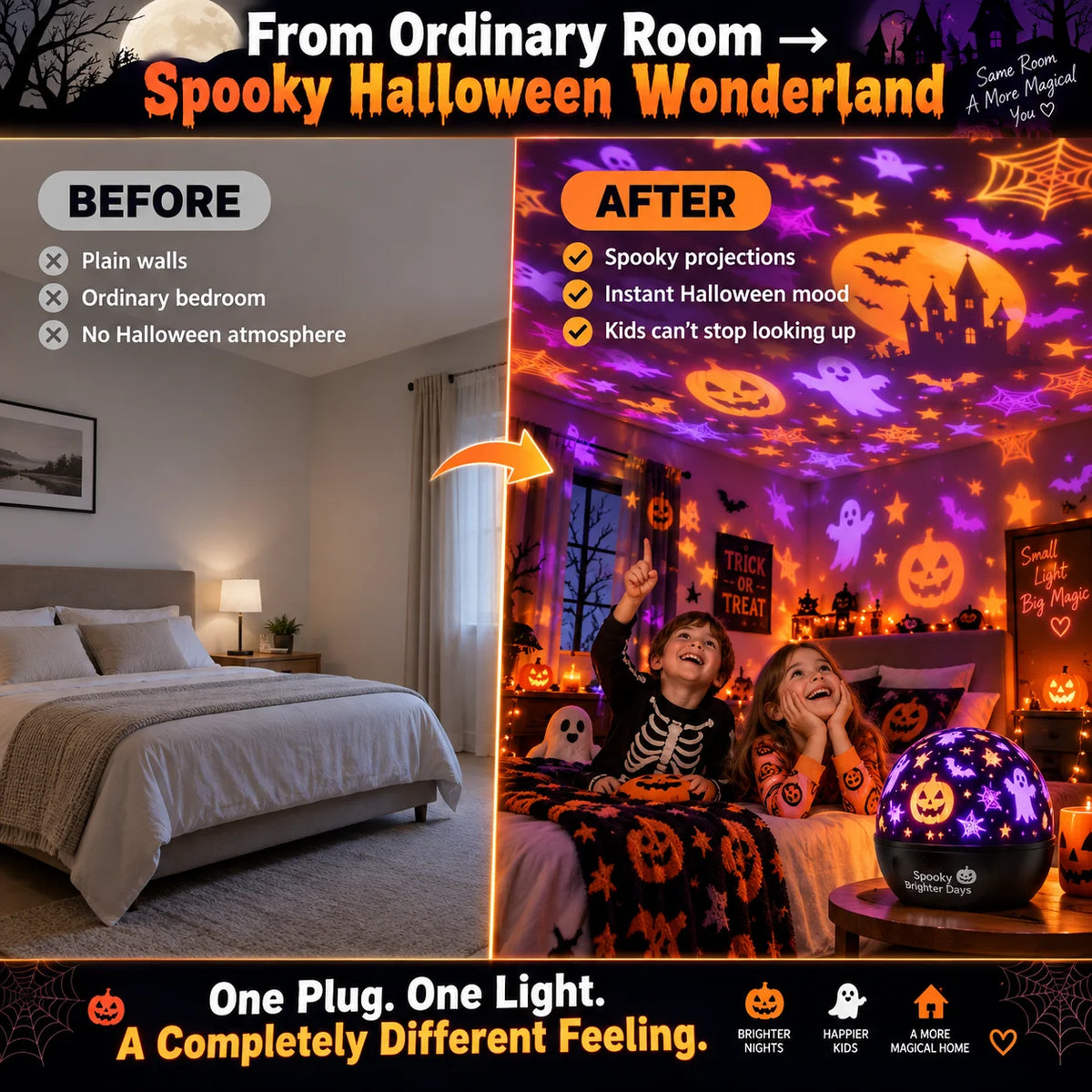 🎃🎄 Elorysa™ HD Holiday Projector Light – Halloween & Christmas Magic in Seconds