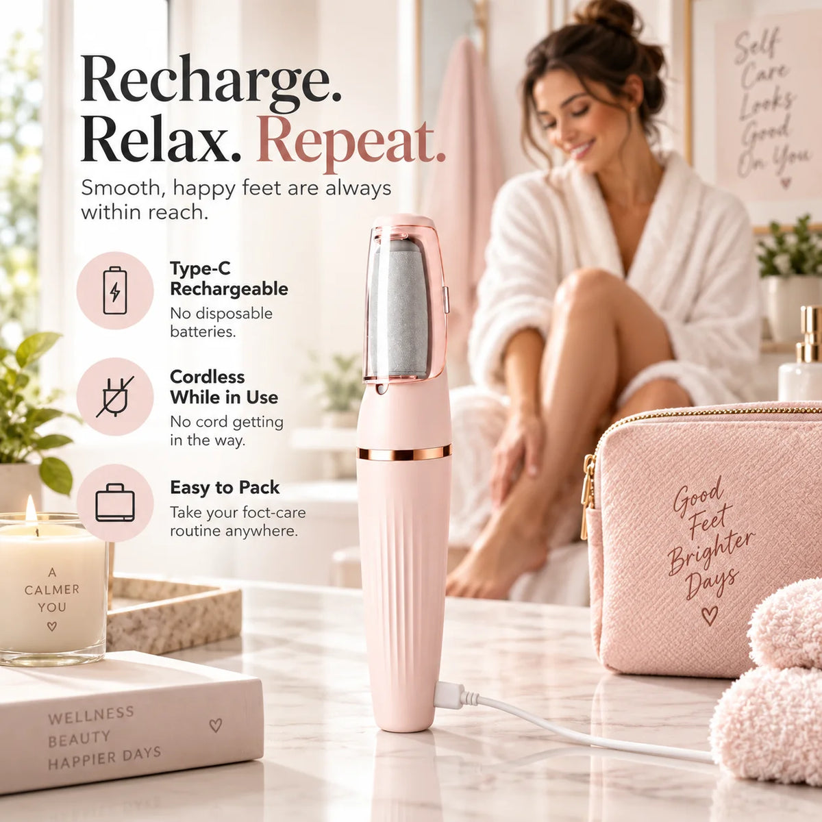Elorysa™ Electric Foot File 👣 Smooth Rough, Dry Heels in Minutes