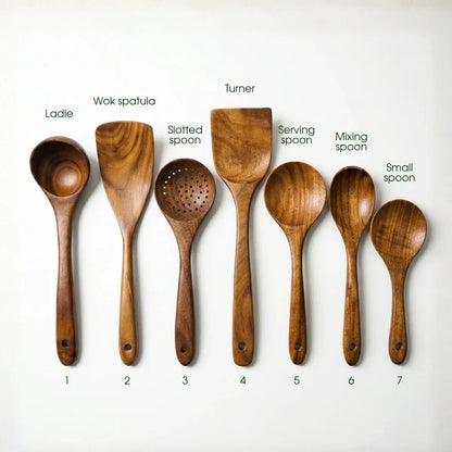 Elorysa™ Small Leaf Acacia Wood Utensil Set 🌿 Cook Beautifully, Naturally