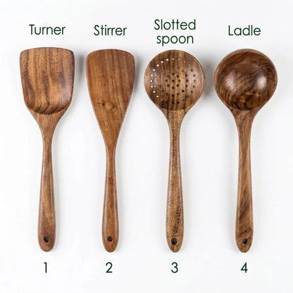 Elorysa™ Small Leaf Acacia Wood Utensil Set 🌿 Cook Beautifully, Naturally