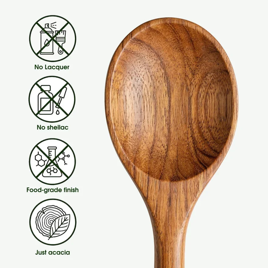 Elorysa™ Small Leaf Acacia Wood Utensil Set 🌿 Cook Beautifully, Naturally