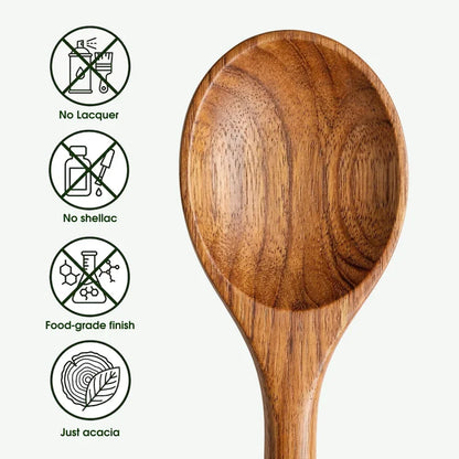 Elorysa™ Small Leaf Acacia Wood Utensil Set 🌿 Cook Beautifully, Naturally