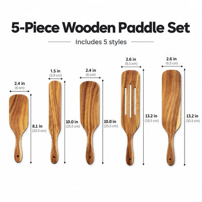 Elorysa™ Small Leaf Acacia Wood Utensil Set 🌿 Cook Beautifully, Naturally