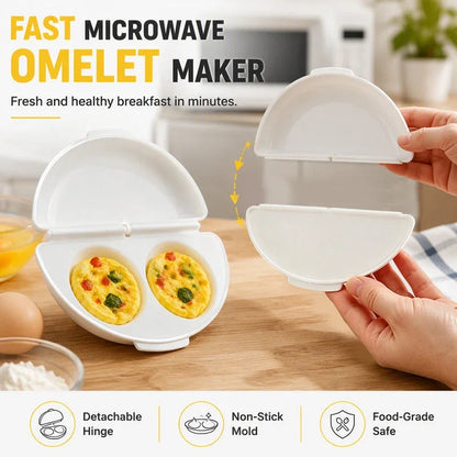 🍳 NEW 2-in-1 Microwave Omelet Maker & Egg Cooker – Quick Breakfast Tool