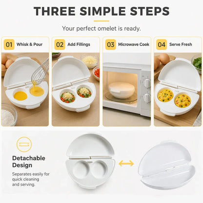 🍳 NEW 2-in-1 Microwave Omelet Maker & Egg Cooker – Quick Breakfast Tool