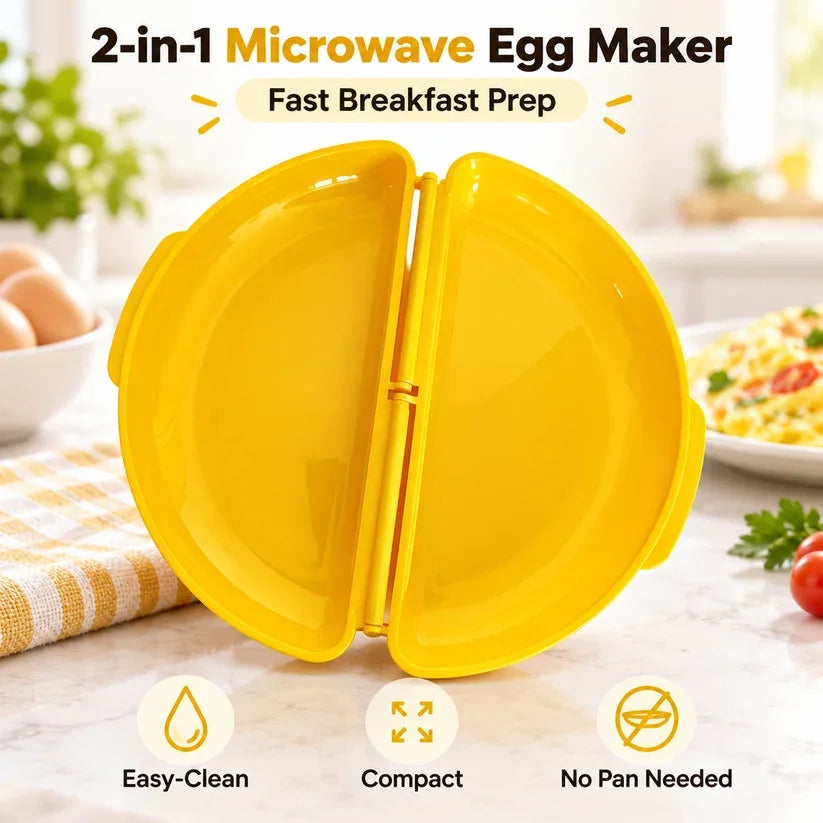 🍳 NEW 2-in-1 Microwave Omelet Maker & Egg Cooker – Quick Breakfast Tool
