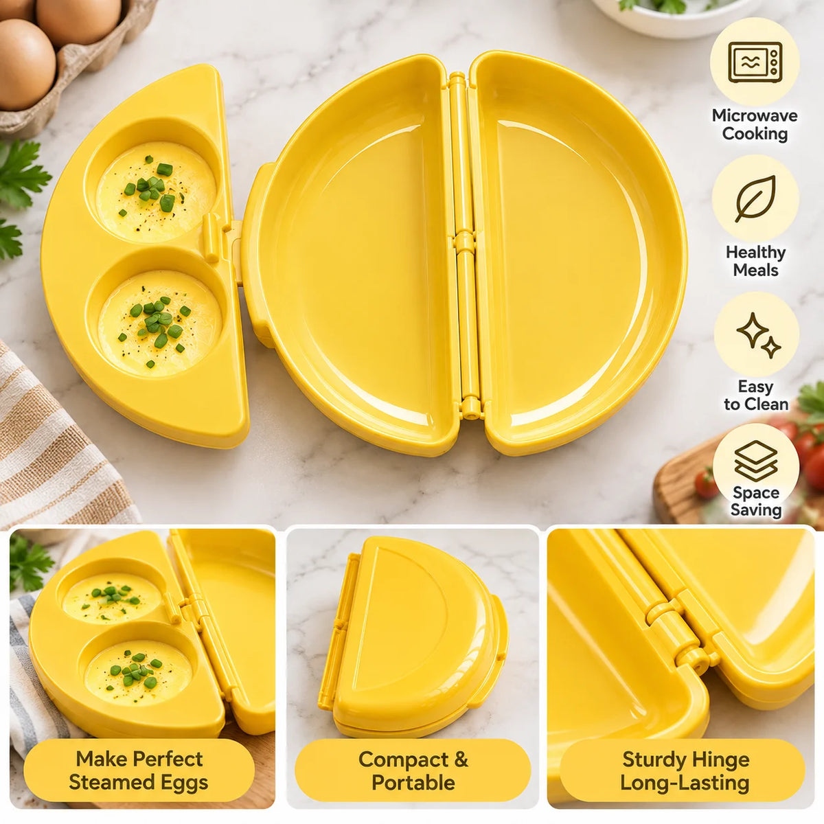 🍳 NEW 2-in-1 Microwave Omelet Maker & Egg Cooker – Quick Breakfast Tool