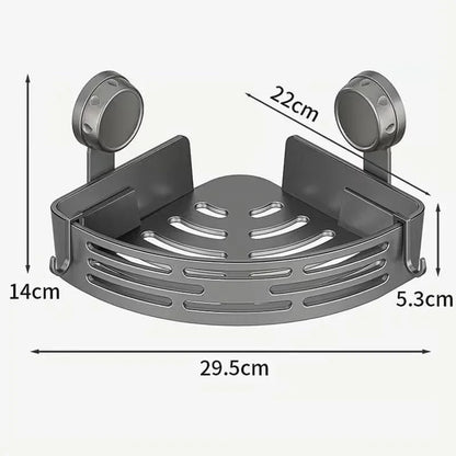 Triangle Suction Cup Shower Caddy ✨No Drill Wall Mount Bathroom Corner Storage Basket