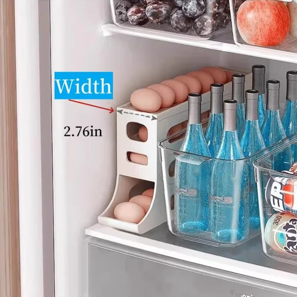 ✨🏆Hot Sale Egg Holder for Fridge, Eggs Dispenser Auto Rolling