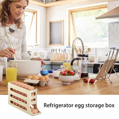 ✨🏆Hot Sale Egg Holder for Fridge, Eggs Dispenser Auto Rolling