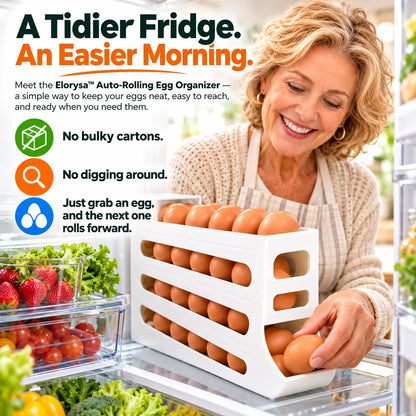 ✨🏆Hot Sale Egg Holder for Fridge, Eggs Dispenser Auto Rolling